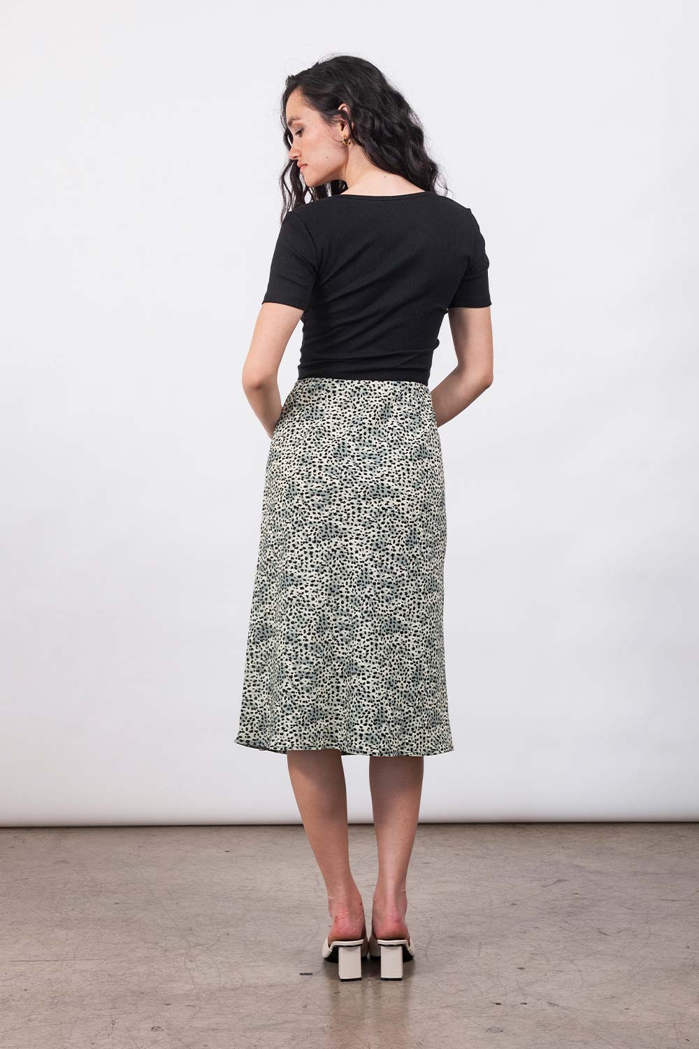 Cheetah midi skirt discount grey